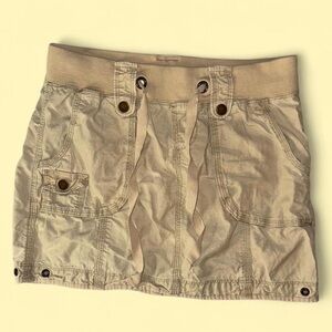 Women's Tan Cargo Mini Skirt